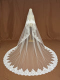 bridal veil,Chantilly lace veil,lace trim veil,wedding veil,mantilla veil,blusher veil,sheer veil,two tiers veil,drop veil